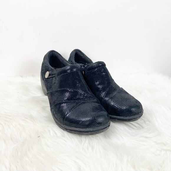 Clarks Collection 6.5 M Womens Black Textile Textures Comfort Shoes - Picture 1 of 9